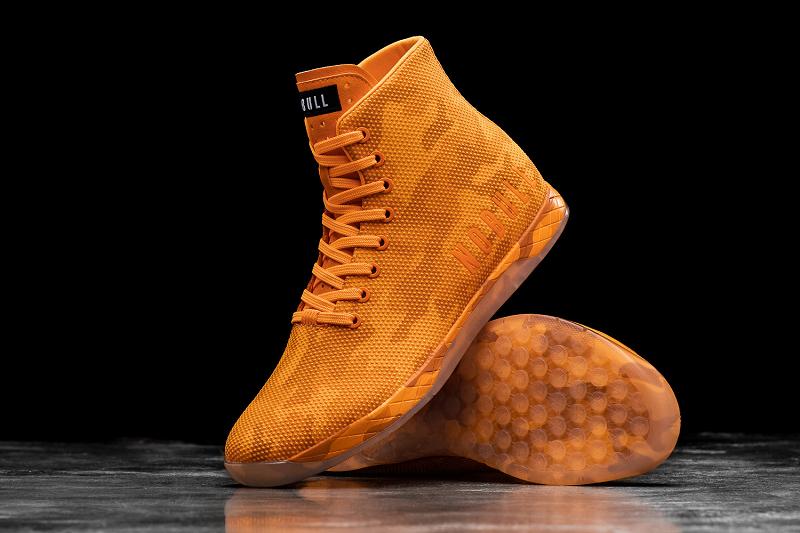 Nobull High-Top Neon Orange Camo Men's Trainers Orange | USA K1488O